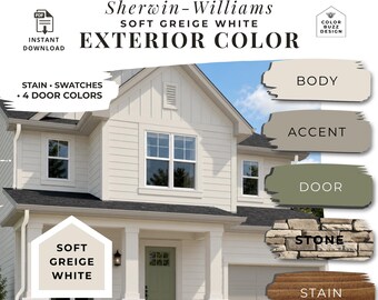 Off White Exterior Color Palette Home Makeover Color New Builds Plan Renovations Real Estate Update Front Door Colors Airbnb