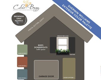 Exterior Paint Palette Bronze Home Improvement Guide Modern House Color Scheme Transitional Style Curb Appeal New Homeowner Gift Idea