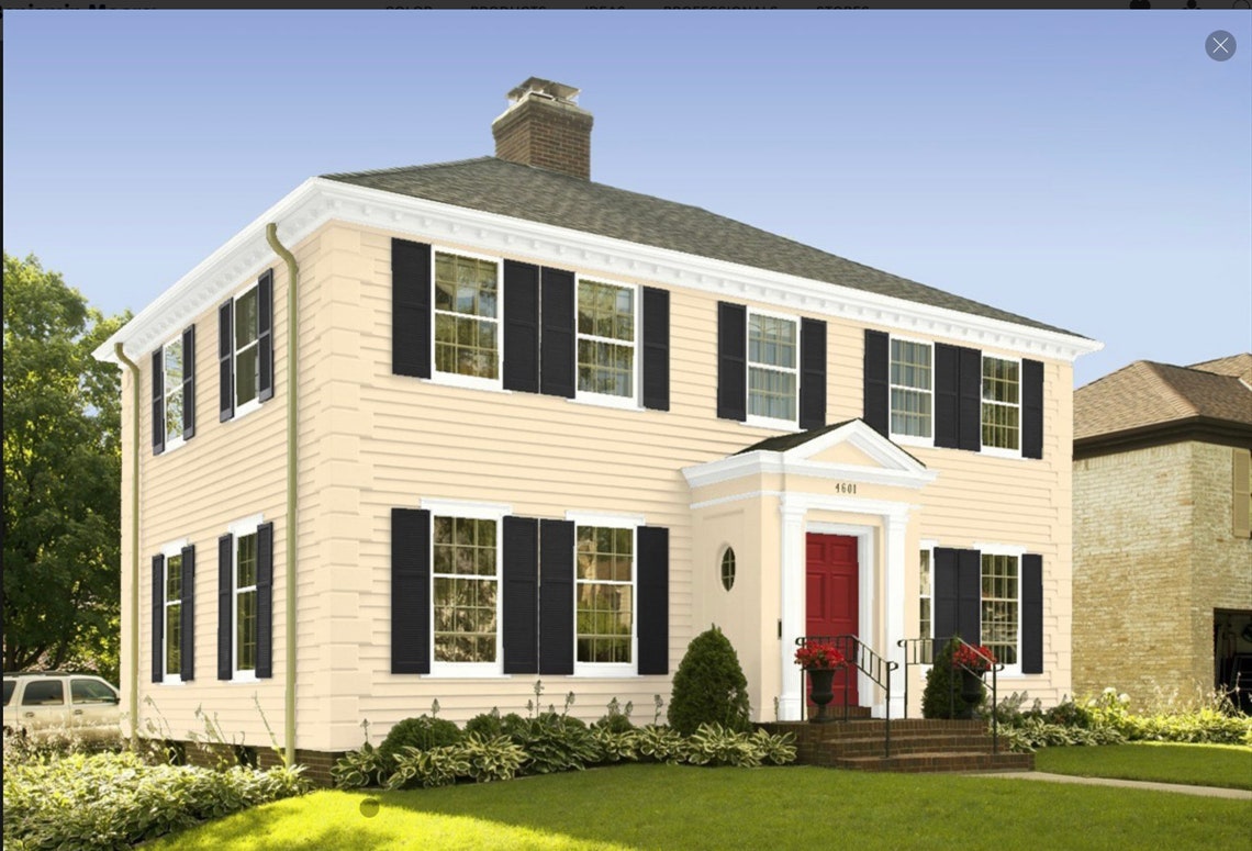 Pale Yellow Home Exterior Color Palette Benjamin Moore Etsy