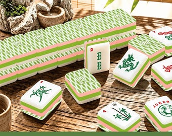 Custom American Mahjong Tile Set Acrylic Complete Set Family Game Night Birthday Gift Monogram Mahjong Player Enthusiast Group Games Case
