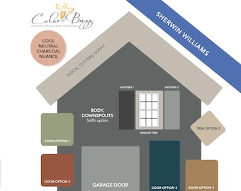 CHARCOAL Exterior Paint Color Scheme: Sherwin-Williams (Digital Download)