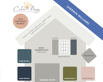 PALE GRAY Exterior Paint Color Scheme: Sherwin-Williams (Digital Download)
