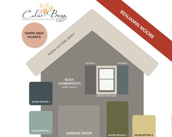 WARM GRAY Exterior Paint Color Scheme: Benjamin Moore (Digital Download)