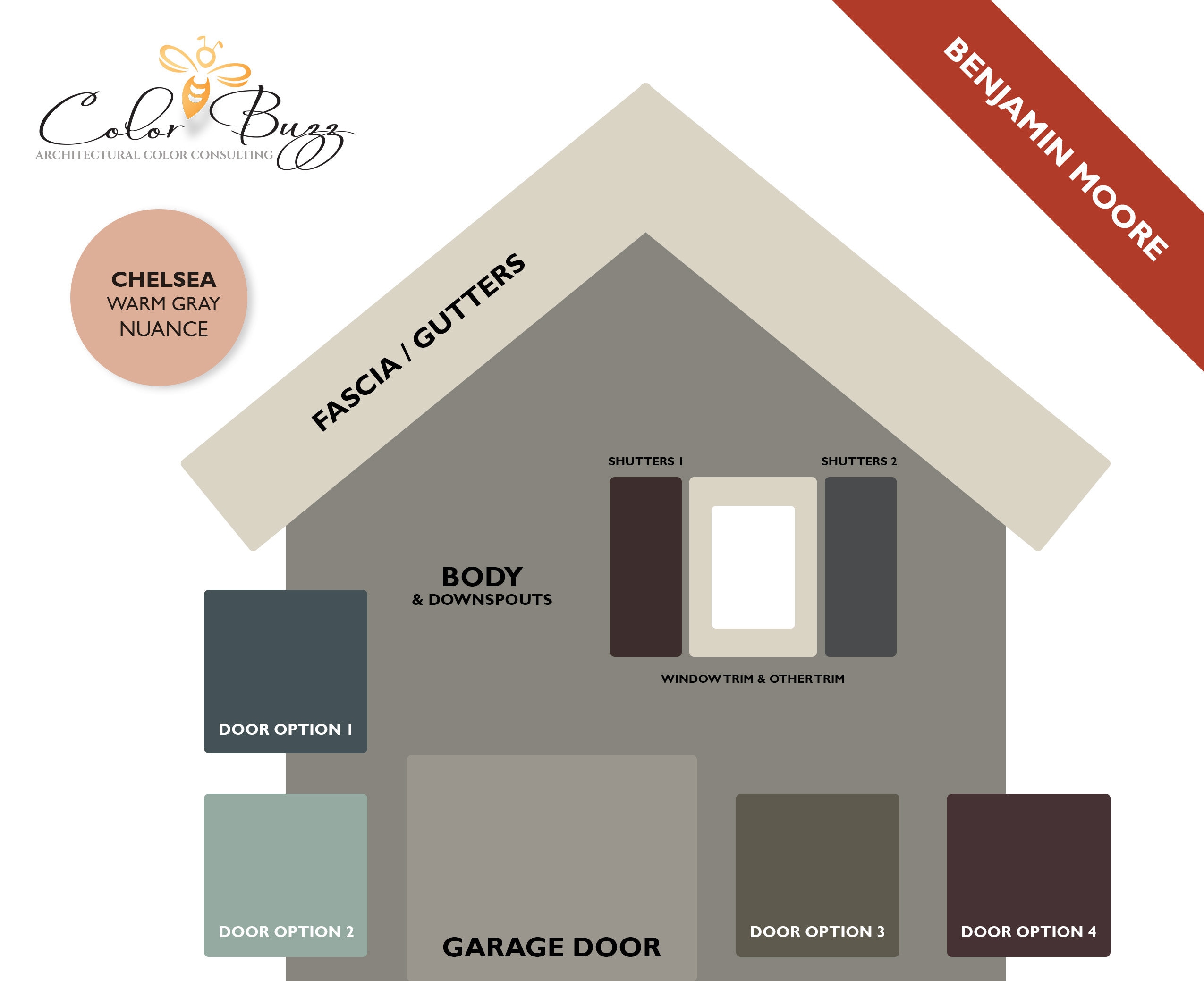 Home Exterior Paint Color Palette Benjamin Moore Warm Etsy