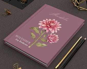 Journal November Birthday Gift Ideas Personalized Hardcover Notebook Custom Name Book Botanical Writing Pad Floral Design Gift Keepsake
