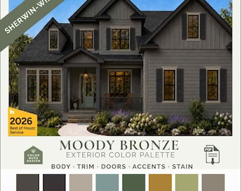 Dark Bronze Paint Colors Mid Century Modern Farmhouse Curb Appeal Home Improvement Sherwin-Williams Expert Color Design Moody Exterior Colo