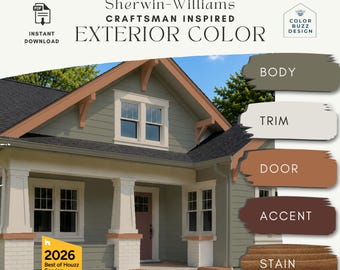 Craftsman Home Exterior Scheme Exterior Green Neutral Paint Color Bungalow House Color Ideas Home Improvement Curb Appeal Renovation Guide