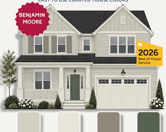 Paleta de colores neutros para exteriores, esquema de color para casas, guía de pintura residencial, ideas de color para contratistas, atractivo exterior, inspiración para renovaciones.