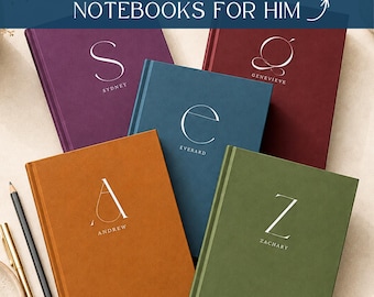 Monogrammed Writing Diary Custom Journal Gift Men Personalized Hardcover Notebook Business Planner Professional Executive Office Organizer