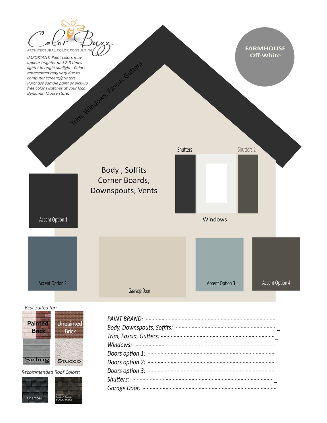 Farmhouse Exterior Paint Color Palette Sherwinwilliams Etsy