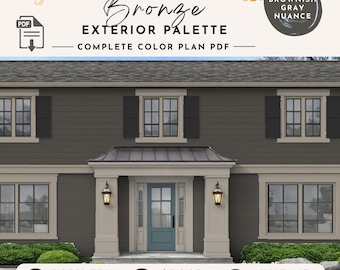 Bronze Exterior Paint Palette Sherwin-Williams Color Ideas Home Improvement Guide Modern House Transitional Color Scheme Gift New Homeowner