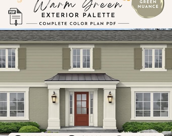 Sage Green House Exterior Color Palette Benjamin Moore Paint Scheme New Homeowner Gift Home Improvement Craftsman Cottage Traditional