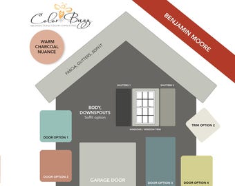WARM CHARCOAL Exterior Paint Color Scheme: Benjamin Moore (Digital Download)