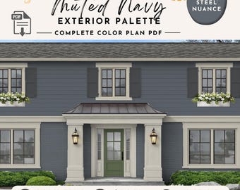 Blue House Exterior Color Palette Benjamin Moore Craftsman Style Mid Century Traditional Home Improvement Inspo New Homeowner Gift Idea