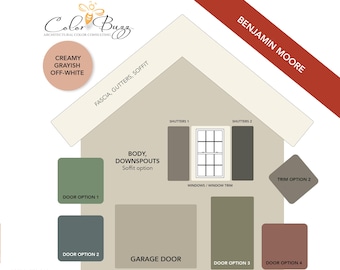 OFF-WHITE GRAY Exterior Paint Color Scheme: Benjamin Moore (Digital Download)