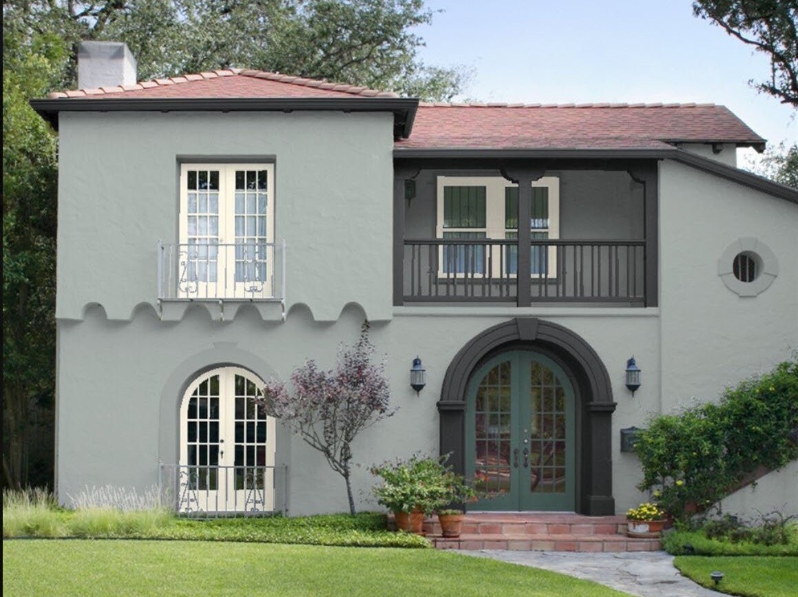 La Casa De Las Carcasas Vecindario Bluer-Gray Home Exterior Color Palette Benjamin Moore Paint - Etsy México