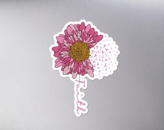 Breast Cancer Awareness Sticker, Pink Ribbon Sticker, Breast Cancer Survivor Sticker, Warrior Sticker, Cancer Support Sticker