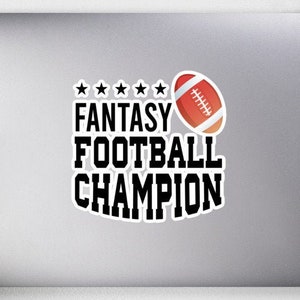 Adesivo de campeão de futebol de fantasia, adesivo de comissário da liga, dia do draft, comissário, campeão, presente para marido, adesivo para pai
