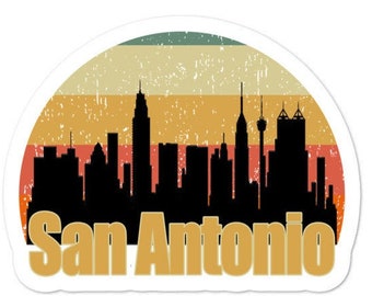 San Antonio TX Skyline Silhouette Sticker, Texas Lover Sticker, I Love San Antonio Sticker, The Alamo