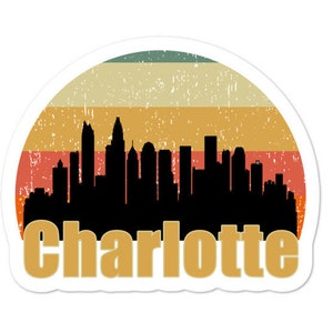 Charlotte Skyline Silhouette Pegatina, Queen City Pegatina, Hornets Nest Pegatina, Buzz City Pegatina, Chi Town Pegatina, Charlotte NC Pegatina