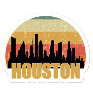 Houston Texas Skyline Silhouette Sticker, Ik hou van Houston Sticker, H-Town Sticker, Space City Sticker, Houston TX Sticker