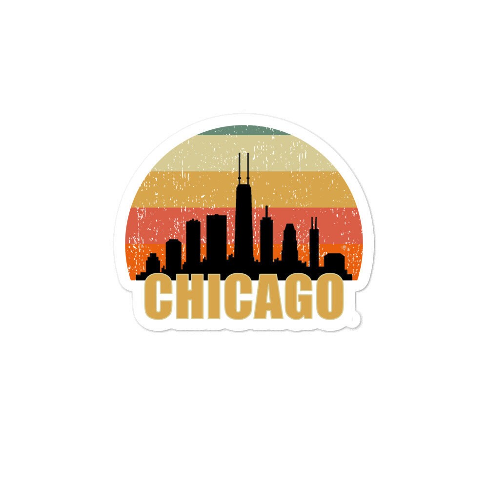 Chicago Skyline Silhouette Sticker, I Love Chicago Sticker, Chi Town