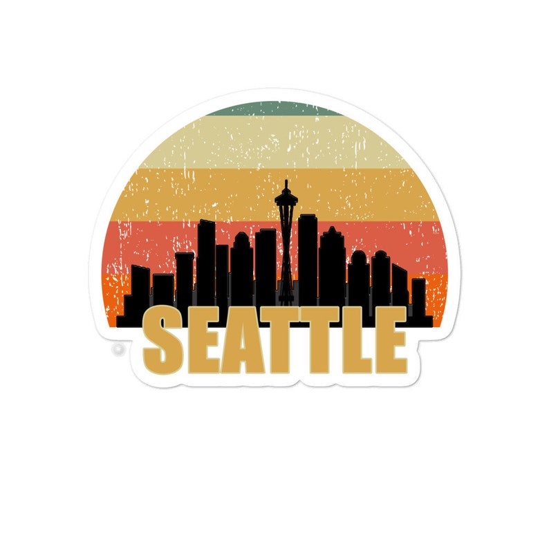 Seattle Skyline Bubblefree stickers Etsy