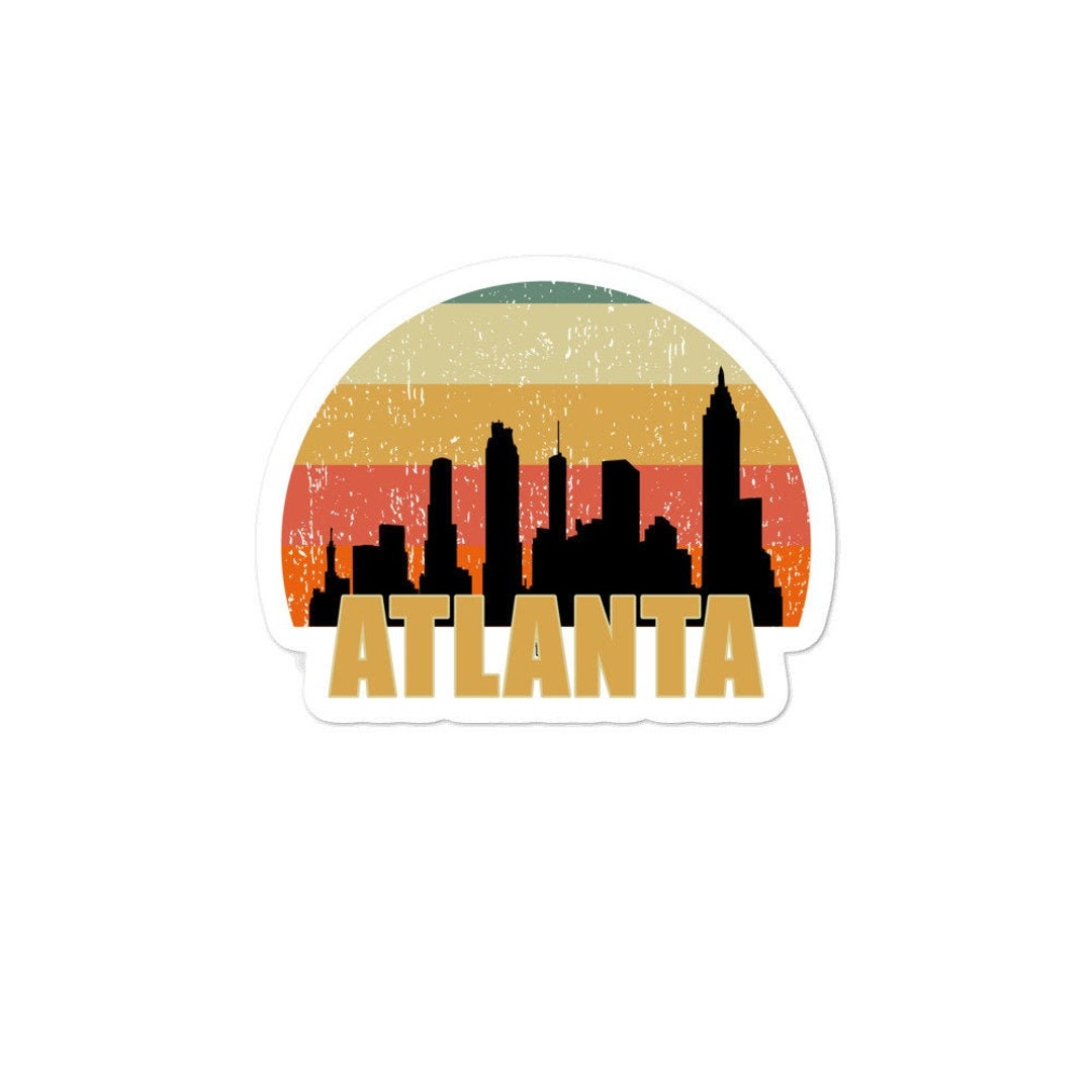 Atlanta GA Skyline Silhouette Sticker, the Big Peach Sticker, the ATL ...