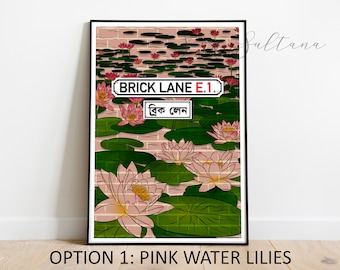 Brick Lane Storbritannien Bangladesh Bengaliskt tryck i färg / Väggtryck / Väggkonst / Heminredning / Väggkonst med kökscurry