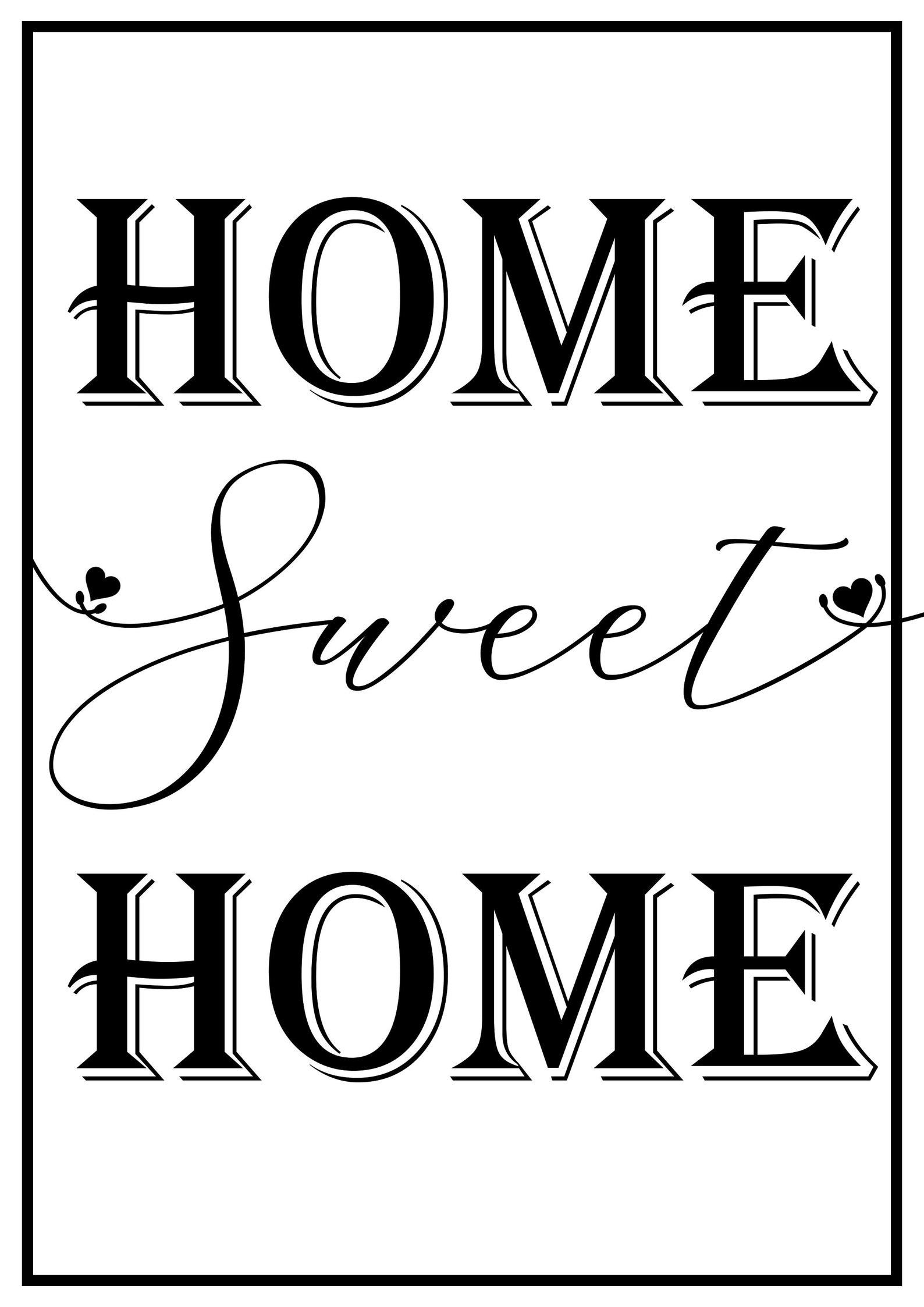 Home Sweet Home Quote Home Decor Poster Print / Typography / Etsy