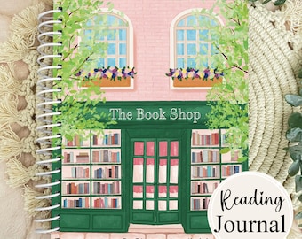 Reading Journal: Book Lover Gift, 12-Month Tracker, Book Journalling, Holographic, Bookish, Spiral Bound