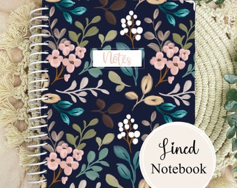 Spiral Bound Lined Notebook | Journal | Florals