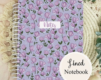 Spiral Bound Lined Notebook | Journal | Florals