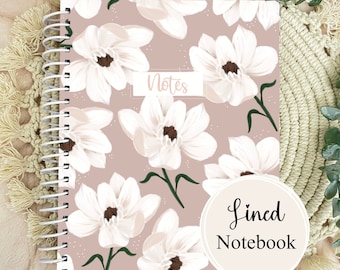 Spiral Bound Lined Notebook | Journal | Florals