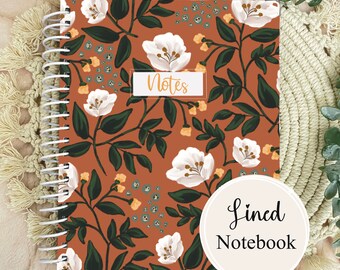 Spiral Bound Lined Notebook | Journal | Florals