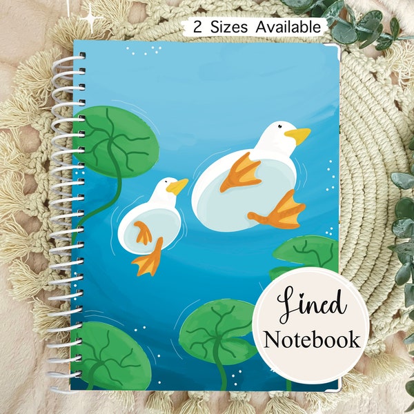 Spiral Bound Lined Notebook + Hard Cover + Soft Cover + Ducks