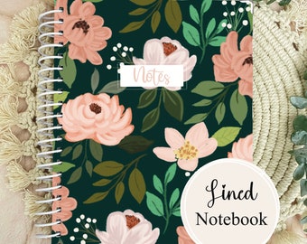 Spiral Bound Lined Notebook | Journal | Florals