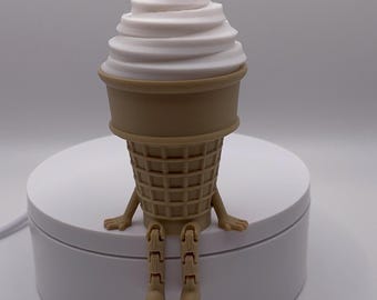 3D Printed Ice Cream Cone Buddy: Fun Collectible Toy