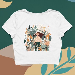 Plant Girl Illustration - Women’s Crop Tee