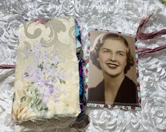 Vintage Junk Journal with Handmade Dust Bag