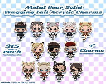 metal gear solid wagging tail 3&quot; acrylic charms