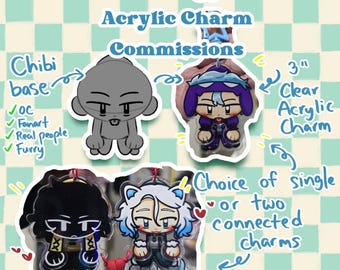 YCH chibi commission - 3" wiggle acrylic charm