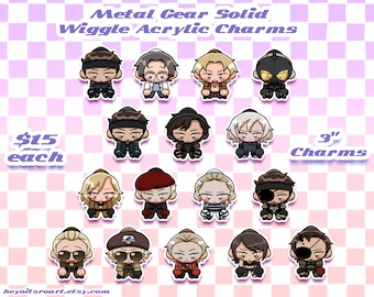 metal gear solid 3" wiggle acrylic charms