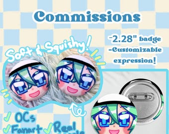 Custom Plush Pinback Button Commission