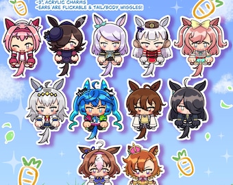 PREVENTA umamusume dijes antiestrés de acrílico de 3"