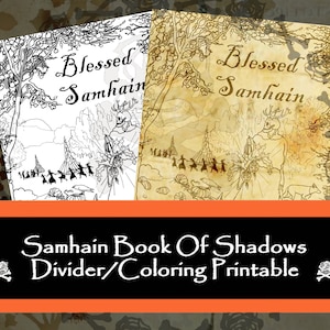 Samhain Digital Download, Samhain Printable, Book of Shadows Page, Blessed Samhain, Halloween Coloring Page, Grimoire Pages, Wiccan Download