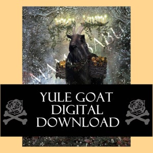 Yule Goat Digital Download, Yule Log, Pagan Calendar, Pagan Christmas, Sabbat Download, Book of Shadows Digital Download, Wiccan Digital Art