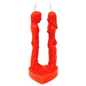 Love Spell Candle | Couples Candles |8" Red Female and Male Face to Face | Romantic Ritual Figure Candles | Binding Spells | Marriage Ritual