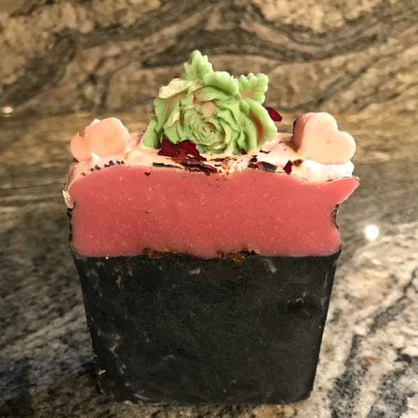 Handmade Vegan Soap - Soap - Zero Waste - All Natural - Palm Oil Free - Eco Friendly - Homemade - exfoliating -  Charcoal Rose Soap - spring