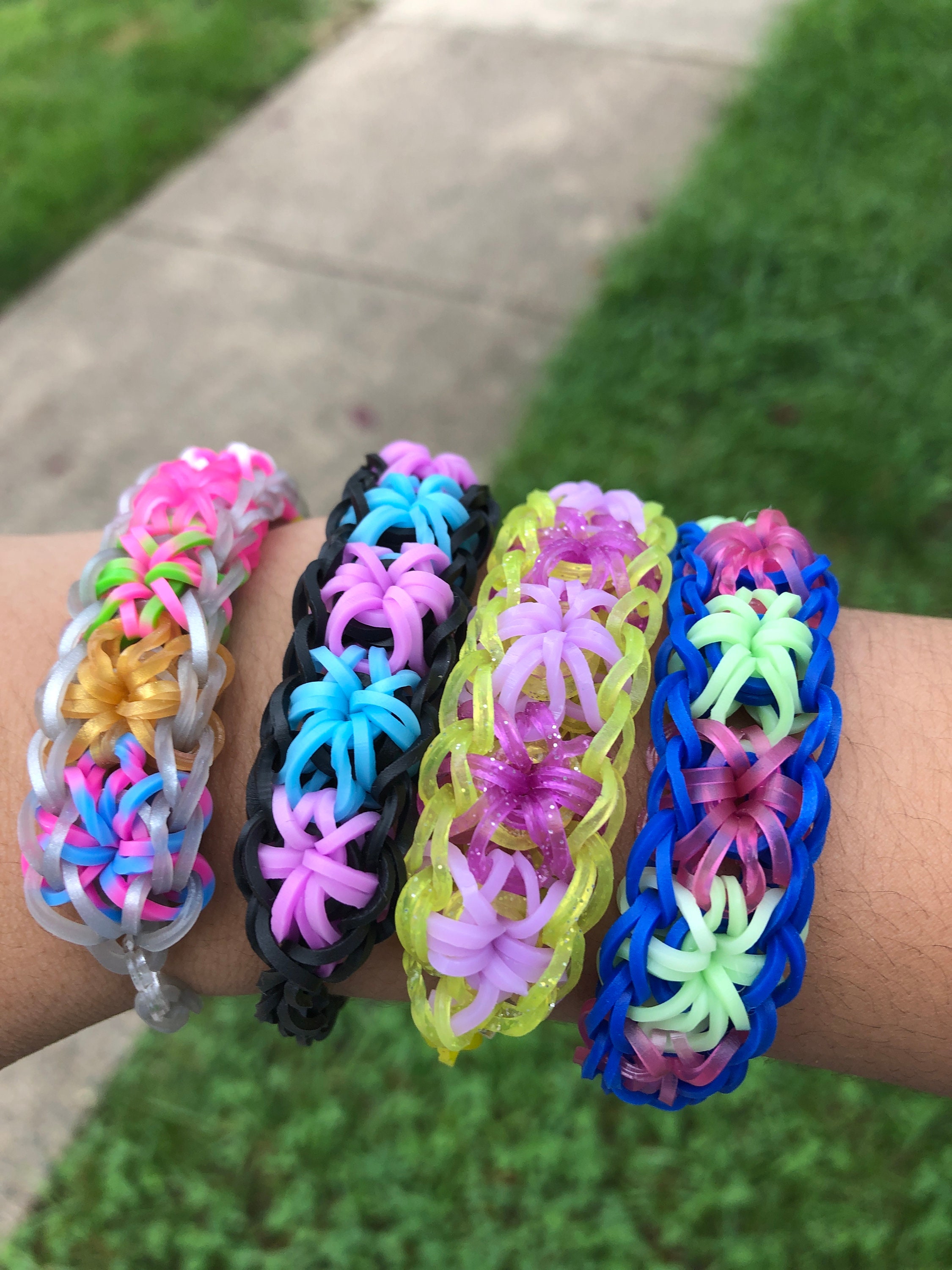 Hand Crafted | Jewelry | Loom Beaded Bracelet Dark Starburst W Leather |  Poshmark